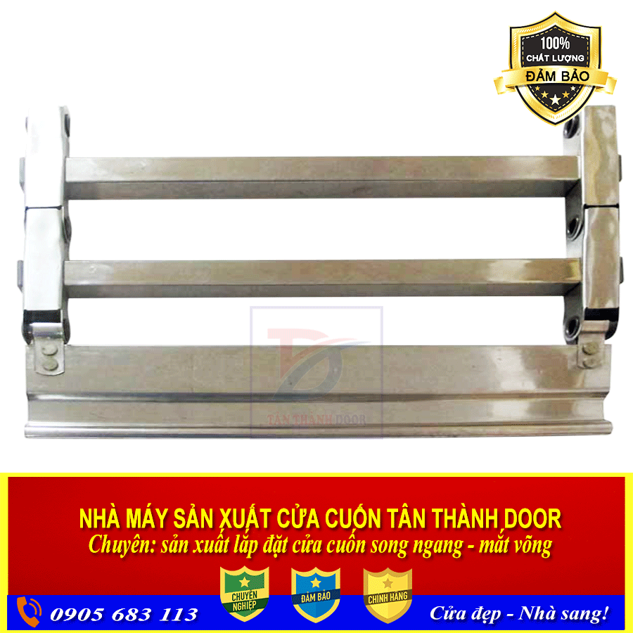 Cửa cuốn song ngang khớp Vuông chất liệu Inox 304